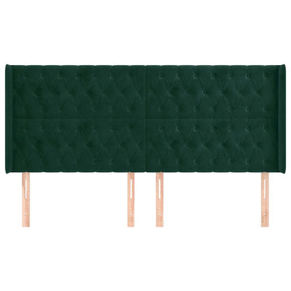 Testiera ad Orecchio Verde Scuro 203x16x118/128 cm in Velluto | homemem39