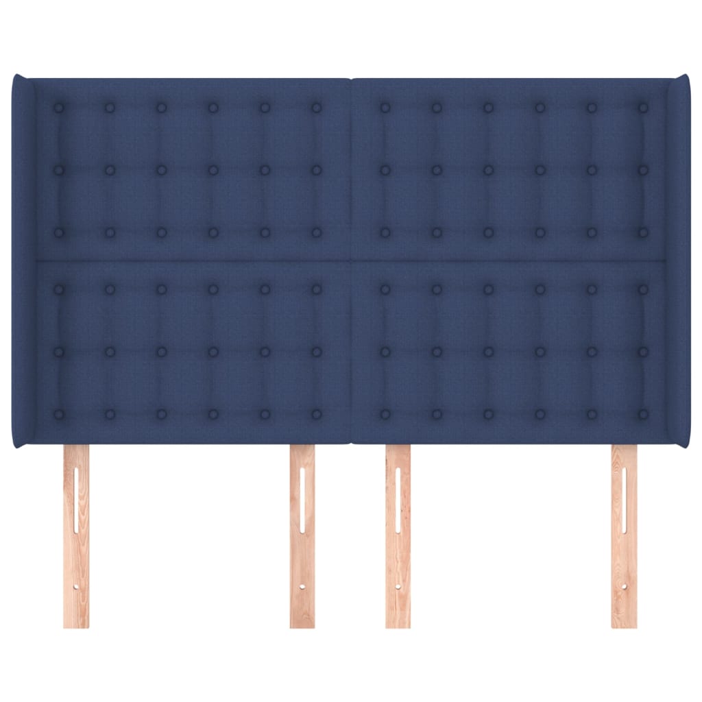 Testiera ad Orecchio Blu 147x16x118/128 cm in Tessuto - homemem39