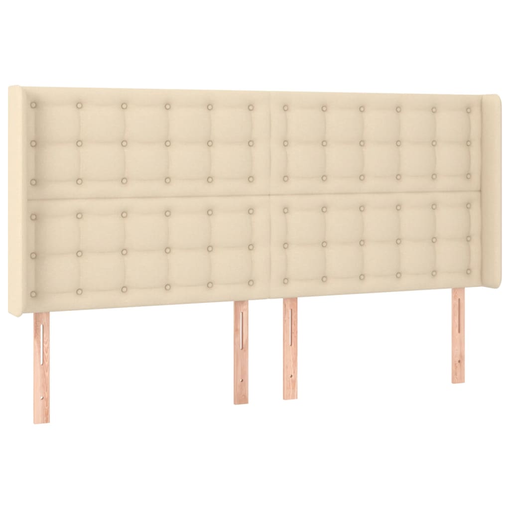 Testiera ad Orecchio Crema 163x16x118/128 cm in Tessuto | homemem39