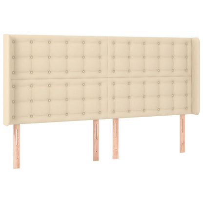 Testiera ad Orecchio Crema 163x16x118/128 cm in Tessuto | homemem39
