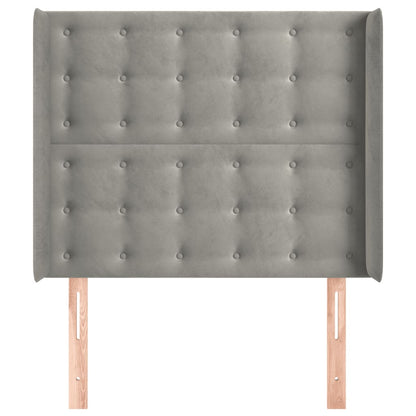 Testiera ad Orecchio Grigio Chiaro 83x16x118/128 cm in Velluto