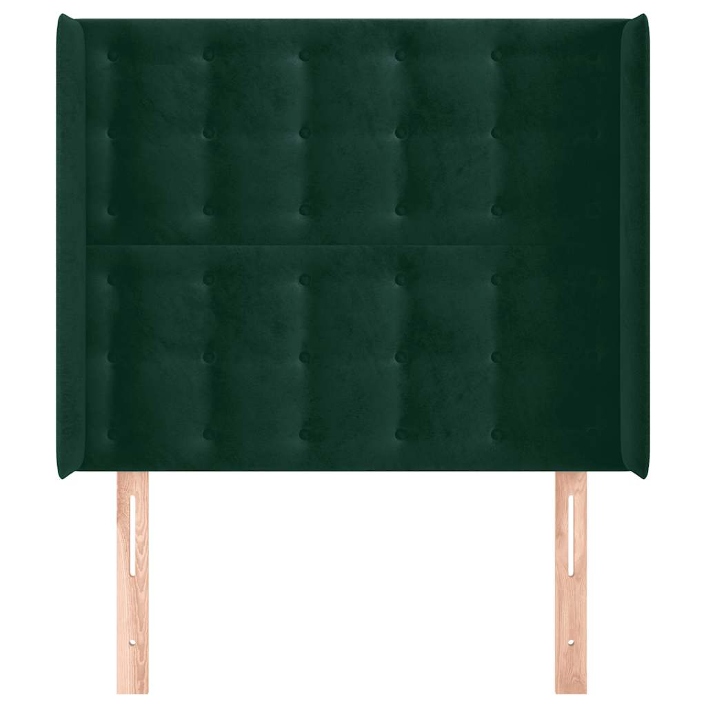 Testiera ad Orecchio Verde Scuro 93x16x118/128 cm in Velluto | homemem39