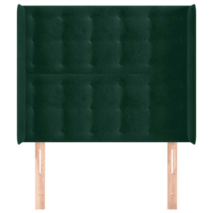 Testiera ad Orecchio Verde Scuro 93x16x118/128 cm in Velluto | homemem39