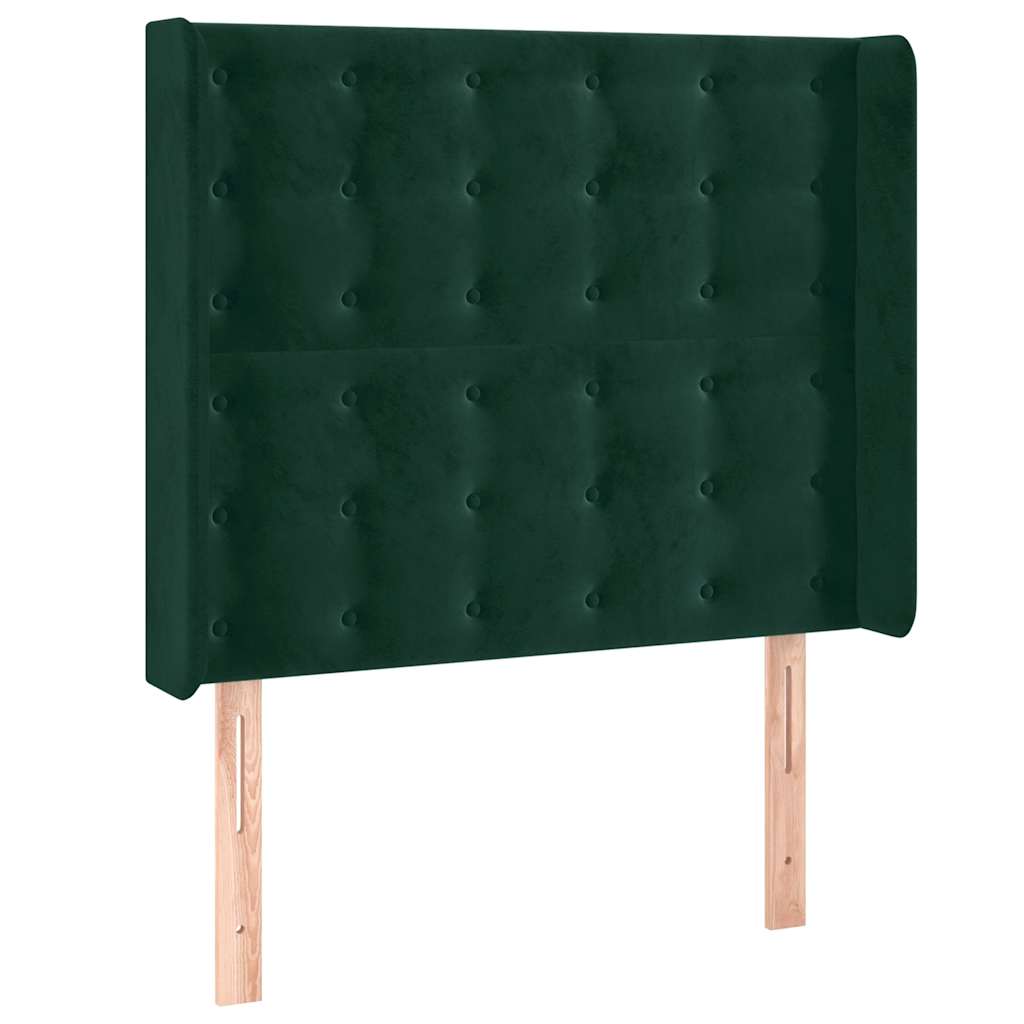 Testiera ad Orecchio Verde Scuro 103x16x118/128cm in Velluto | homemem39
