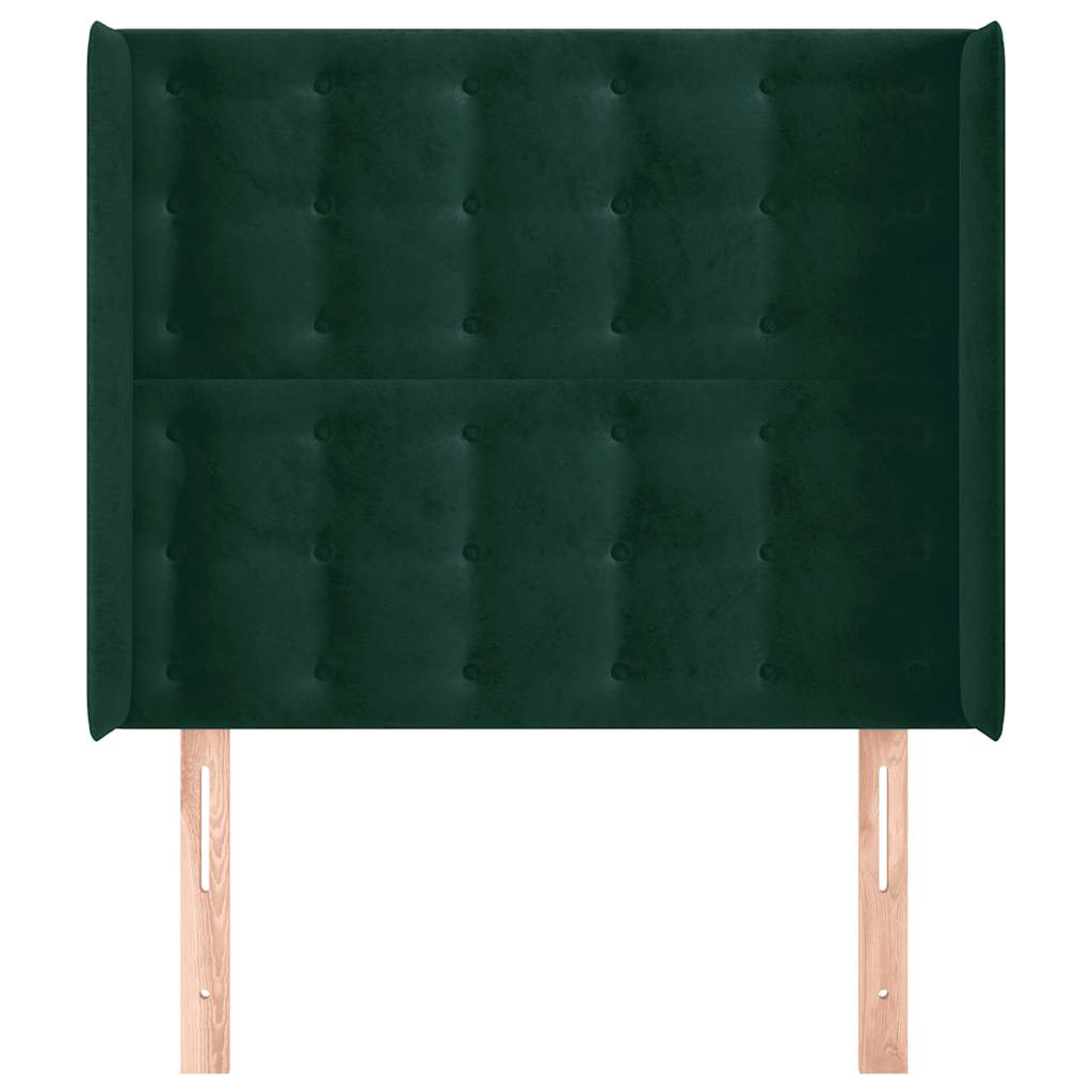 Testiera ad Orecchio Verde Scuro 103x16x118/128cm in Velluto | homemem39
