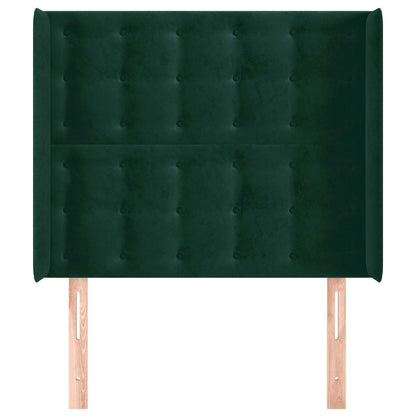 Testiera ad Orecchio Verde Scuro 103x16x118/128cm in Velluto | homemem39