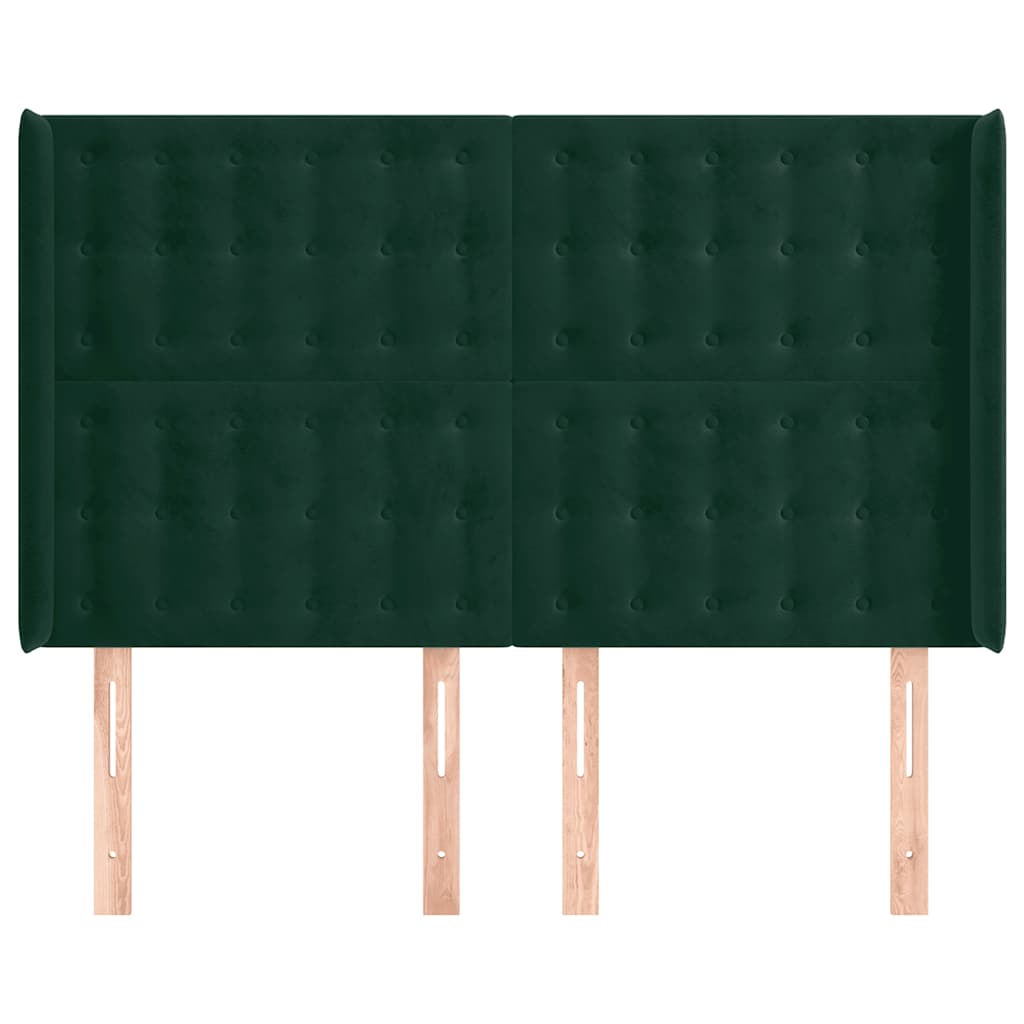 Testiera ad Orecchio Verde Scuro 147x23x118/128cm in Velluto | homemem39