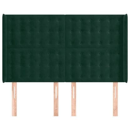 Testiera ad Orecchio Verde Scuro 147x23x118/128cm in Velluto | homemem39