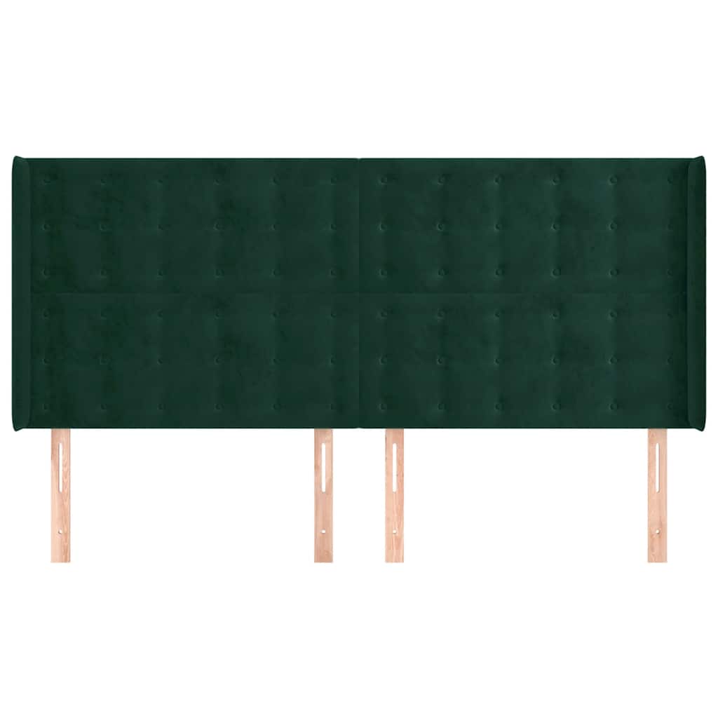 Testiera ad Orecchio Verde Scuro 183x16x118/128 cm in Velluto | homemem39