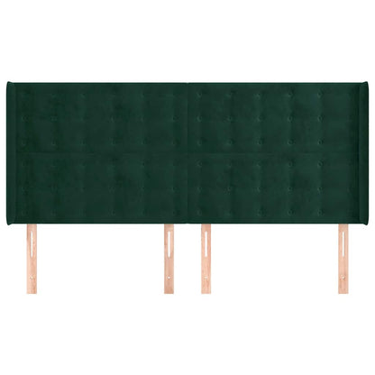 Testiera ad Orecchio Verde Scuro 183x16x118/128 cm in Velluto | homemem39