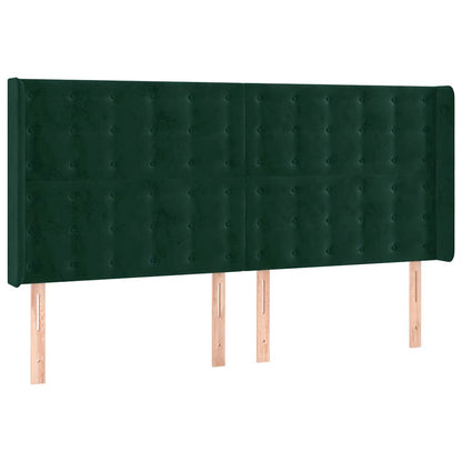 Testiera ad Orecchio Verde Scuro 203x16x118/128 cm in Velluto | homemem39