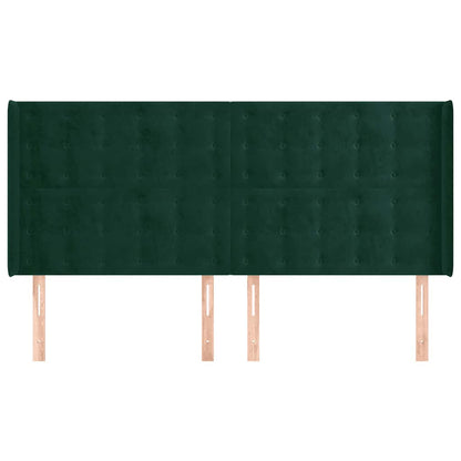 Testiera ad Orecchio Verde Scuro 203x16x118/128 cm in Velluto | homemem39