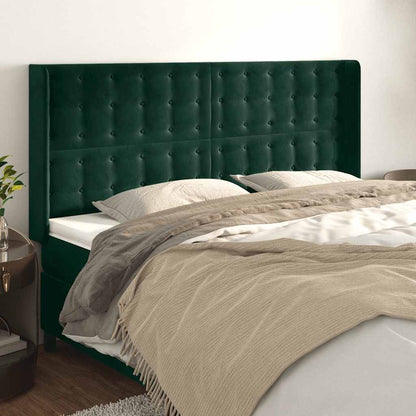 Testiera ad Orecchio Verde Scuro 203x16x118/128 cm in Velluto | homemem39