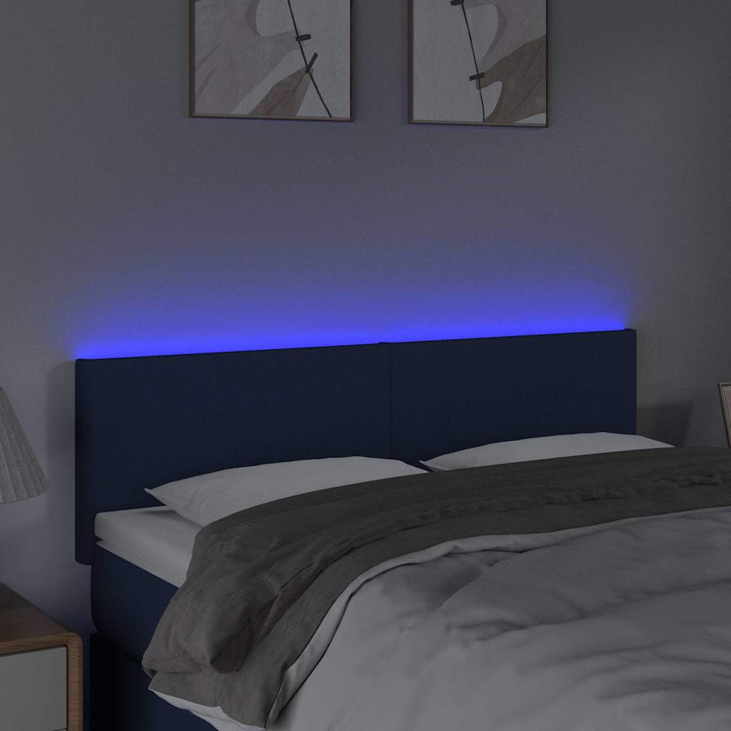 Testiera a LED Crema 144x5x78/88 cm in Tessuto