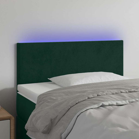 Testiera a LED Verde Scuro 80x5x78/88 cm in Velluto