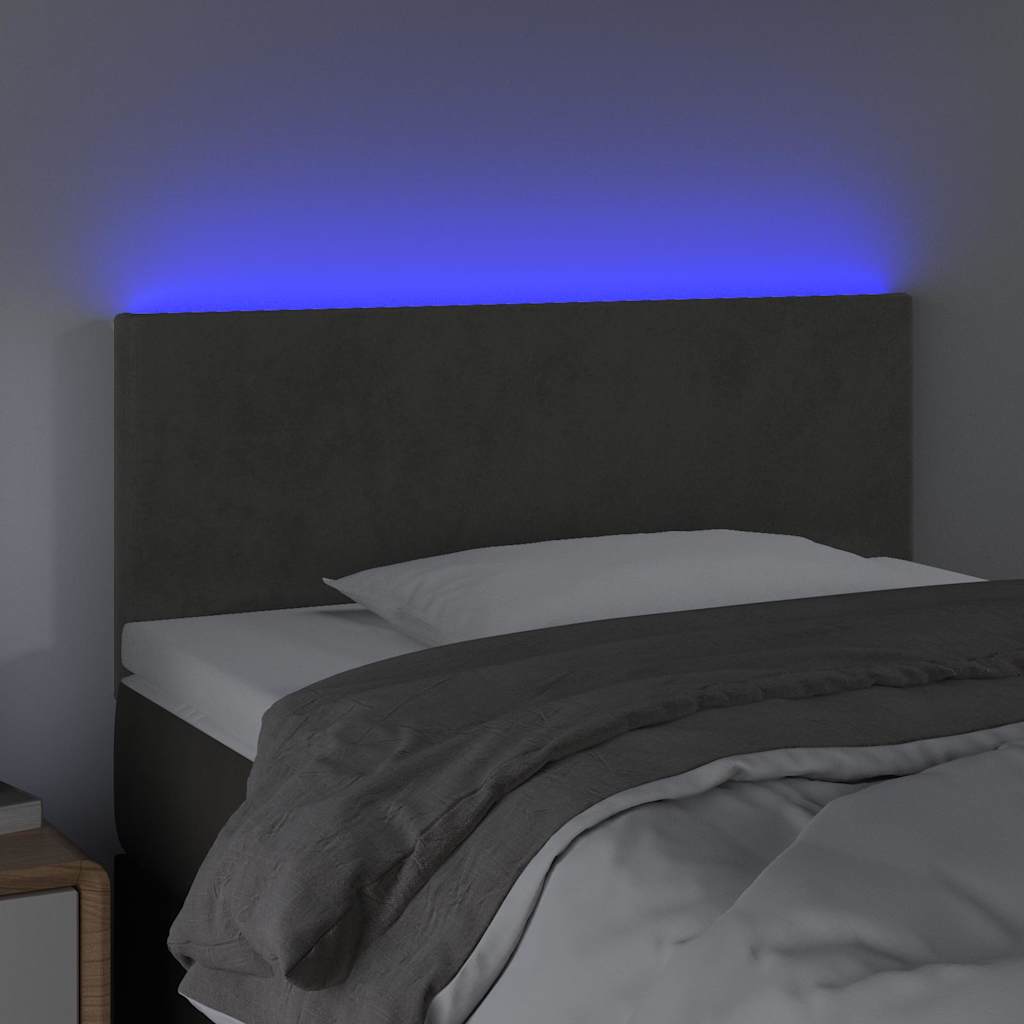 Testiera a LED Grigio Scuro 90x5x78/88 cm in Velluto