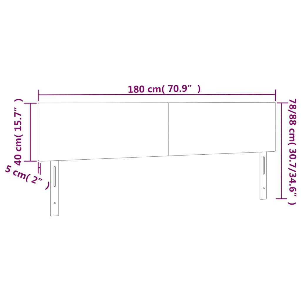 Testiera a LED Blu Scuro 180x5x78/88 cm in Velluto | homemem39