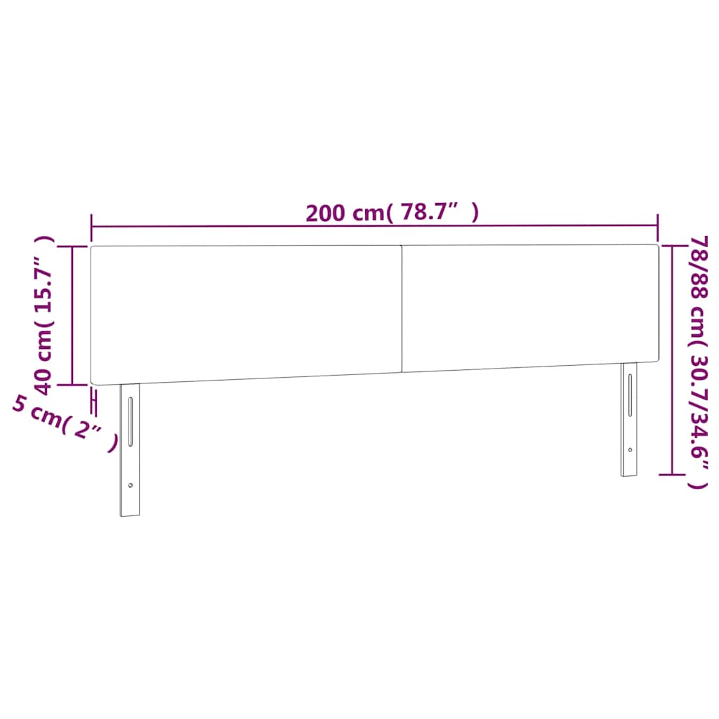 Testiera a LED Blu Scuro 200x5x78/88 cm in Velluto | homemem39