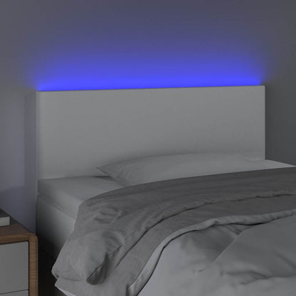 Testiera Bianco a LED 100x5x78/88 cm in Similpelle