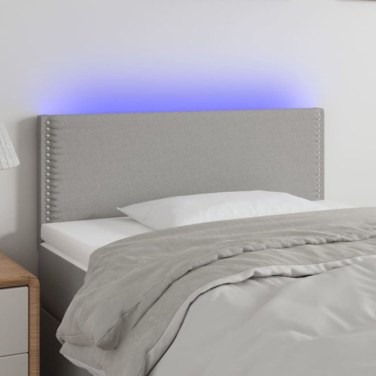 Testiera Grigio Chiaro a LED 80x5x78/88 cm in Tessuto | homemem39