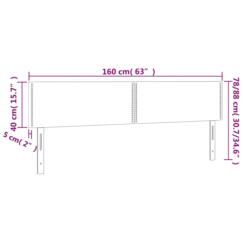 Testiera a LED Blu scuro 160x5x78/88 cm in Tessuto | homemem39