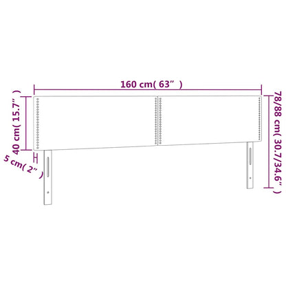 Testiera a LED Blu scuro 160x5x78/88 cm in Tessuto | homemem39