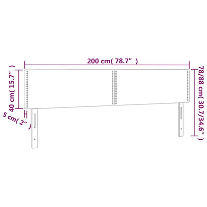 Testiera a LED Blu Scuro 200x5x78/88 cm in Velluto | homemem39