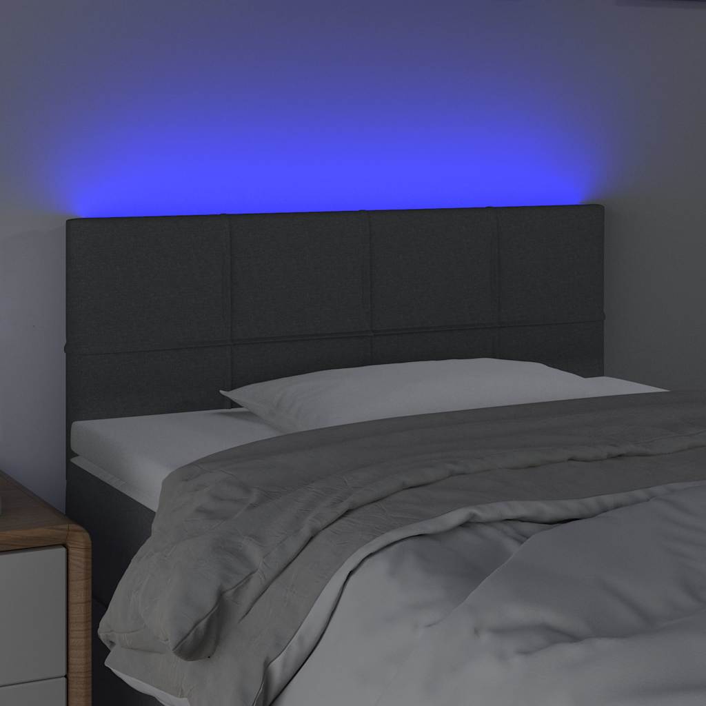 Testiera a LED Grigio Scuro 90x5x78/88 cm in Tessuto