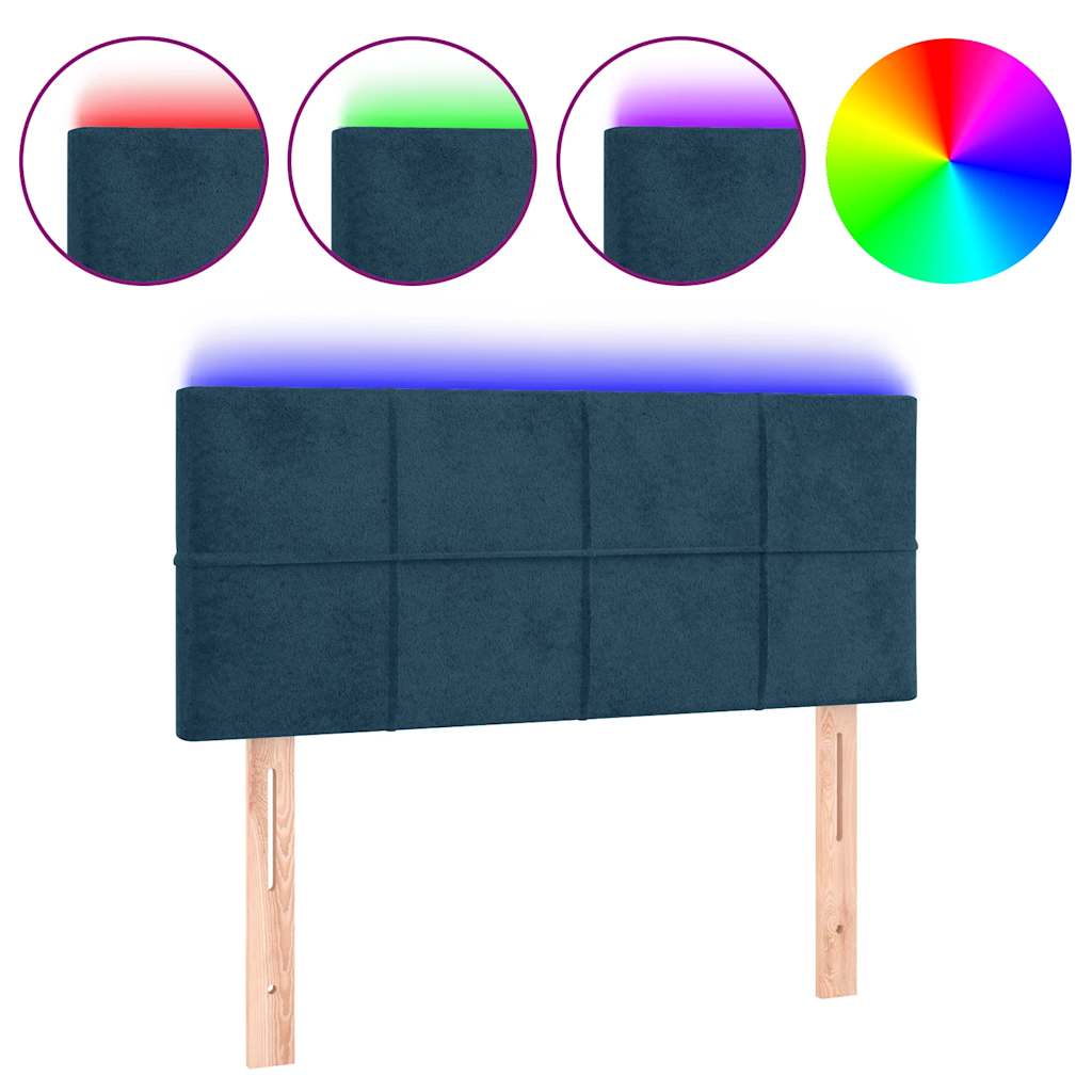 Testiera a LED Blu scuro 90x5x78/88 cm in Tessuto | homemem39