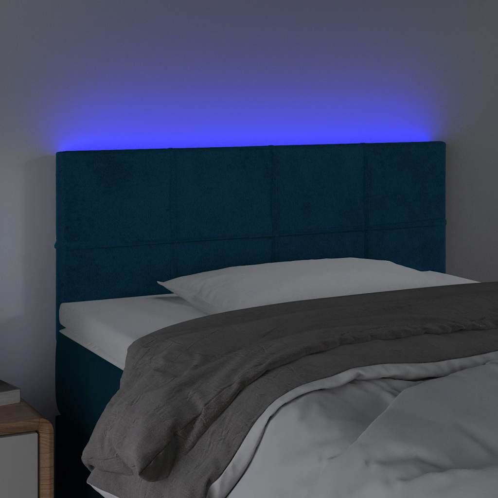 Testiera a LED Blu scuro 90x5x78/88 cm in Tessuto | homemem39