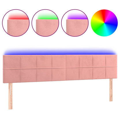 Testiera a LED Rosa 180x5x78/88 cm in Velluto | homemem39