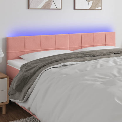 Testiera a LED Rosa 180x5x78/88 cm in Velluto | homemem39