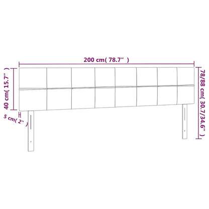 Testiera a LED Blu Scuro 200x5x78/88 cm in Velluto | homemem39