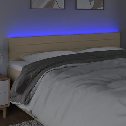 Testiera a LED Crema 160x5x78/88 cm in Tessuto - homemem39