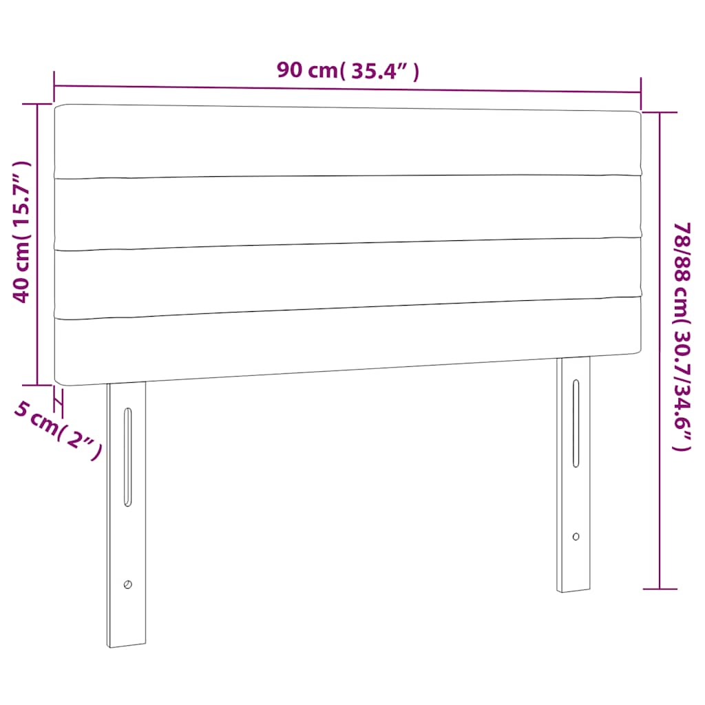 Testiera a LED Blu scuro 90x5x78/88 cm in Tessuto | homemem39