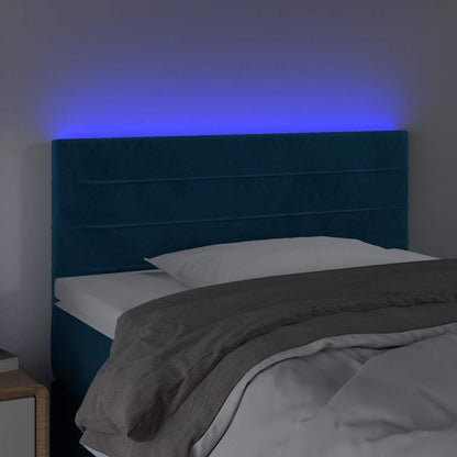 Testiera a LED Blu Scuro 100x5x78/88 cm in Velluto