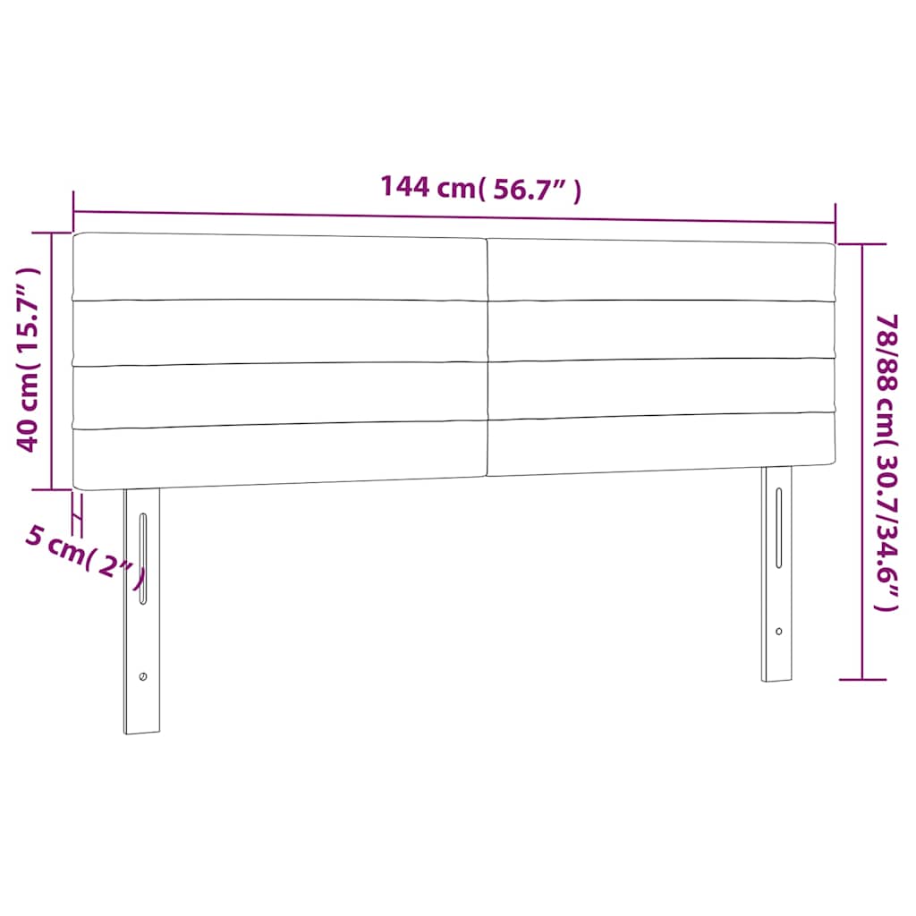 Testiera a LED Blu Scuro 144x5x78/88 cm in Velluto | homemem39