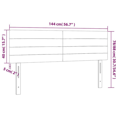 Testiera a LED Blu Scuro 144x5x78/88 cm in Velluto | homemem39