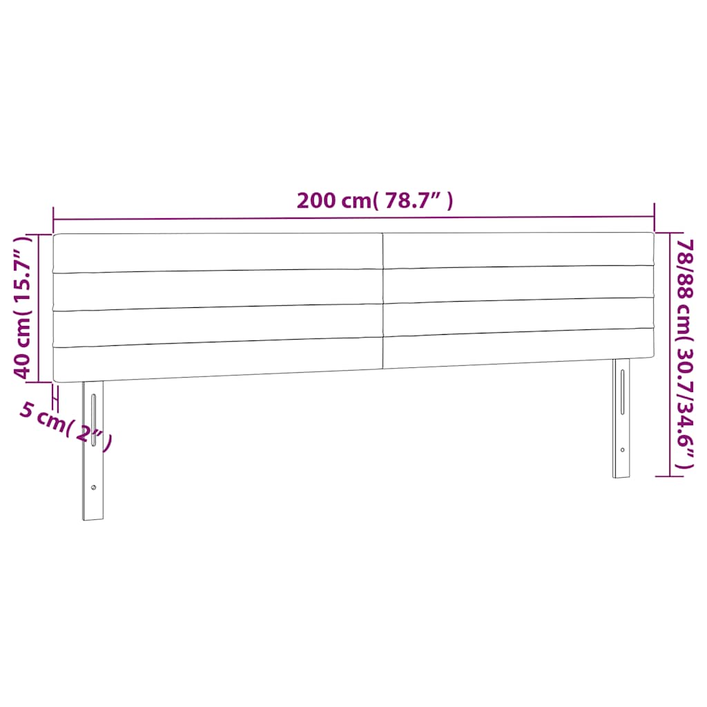 Testiera a LED Blu Scuro 200x5x78/88 cm in Velluto | homemem39