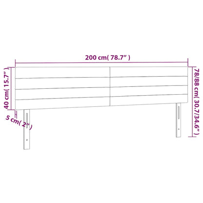 Testiera a LED Blu Scuro 200x5x78/88 cm in Velluto | homemem39