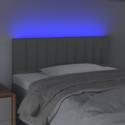 Testiera a LED Grigio Chiaro 100x5x78/88 cm in Tessuto