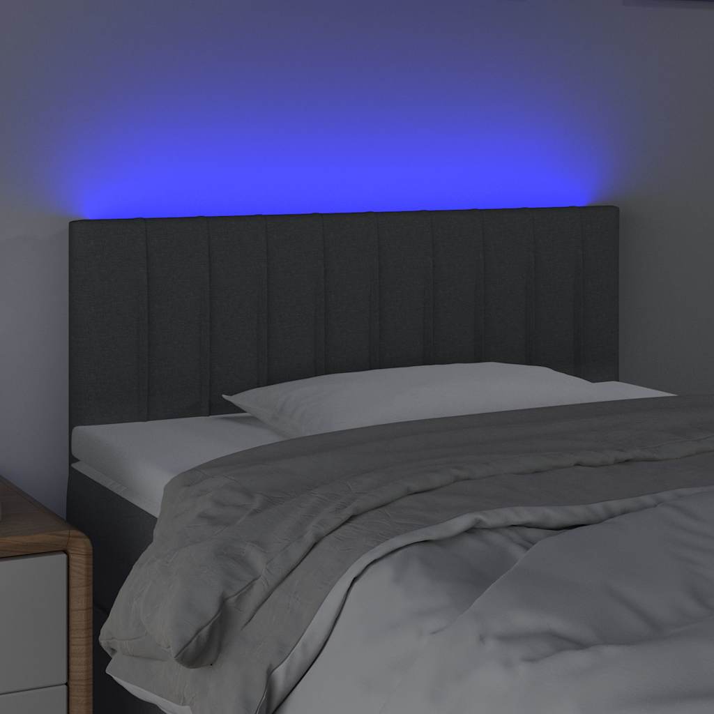 Testiera a LED Grigio Scuro 100x5x78/88 cm in Tessuto