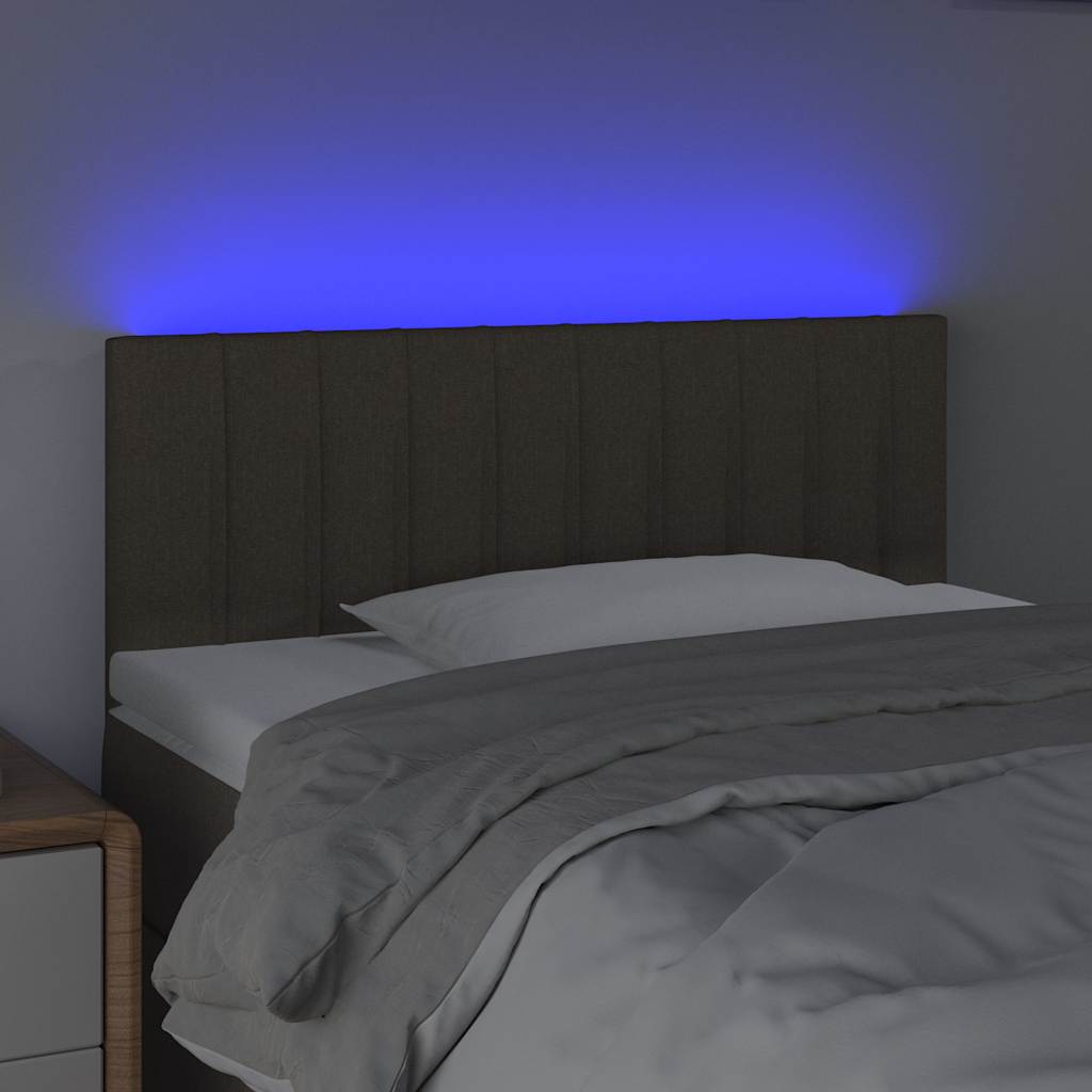 Testiera a LED Tortora 100x5x78/88 cm in Tessuto