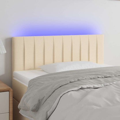 Testiera a LED Crema 100x5x78/88 cm in Tessuto