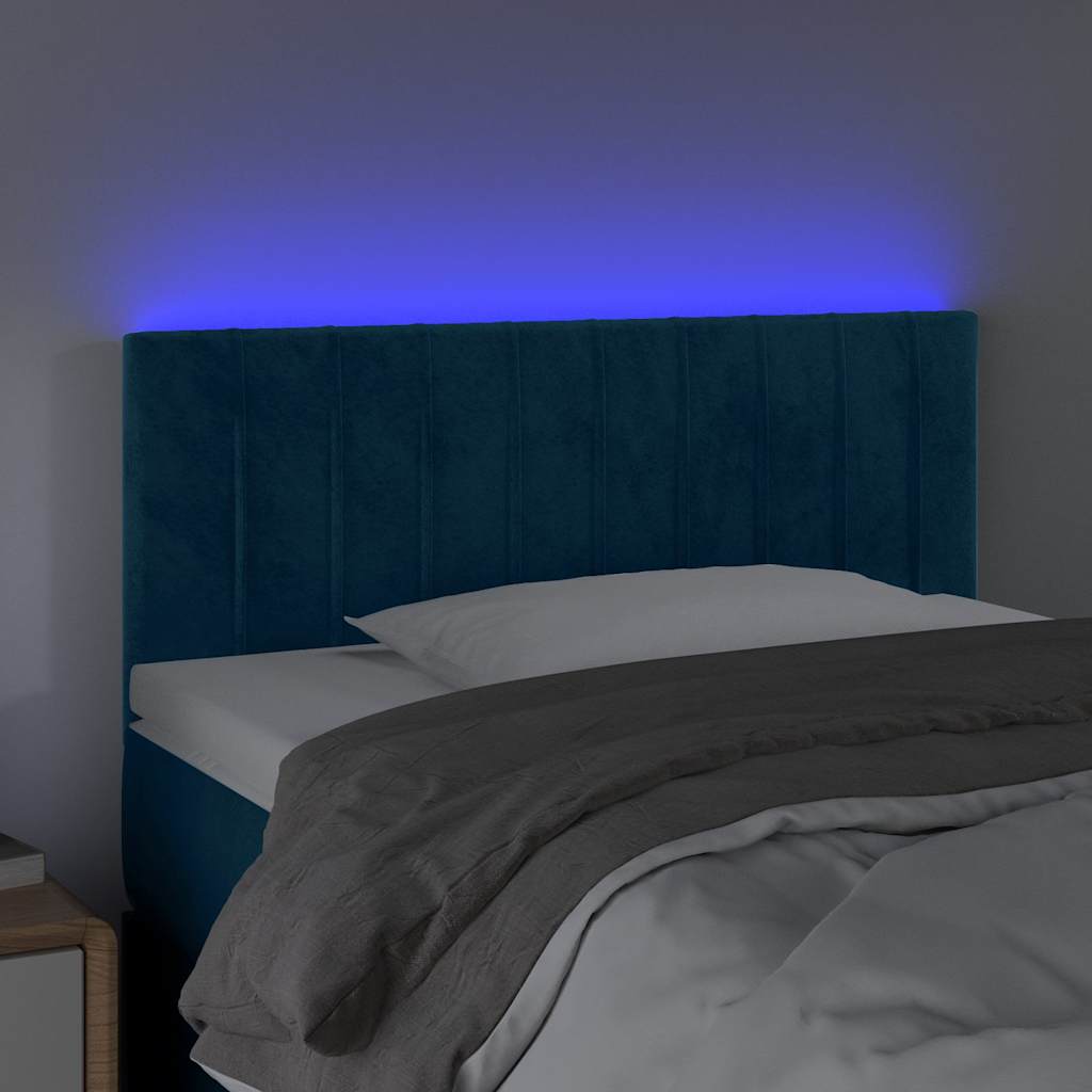 Testiera a LED Blu scuro 90x5x78/88 cm in Tessuto