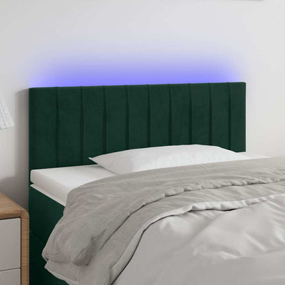 Testiera a LED Verde Scuro 100x5x78/88 cm in Velluto