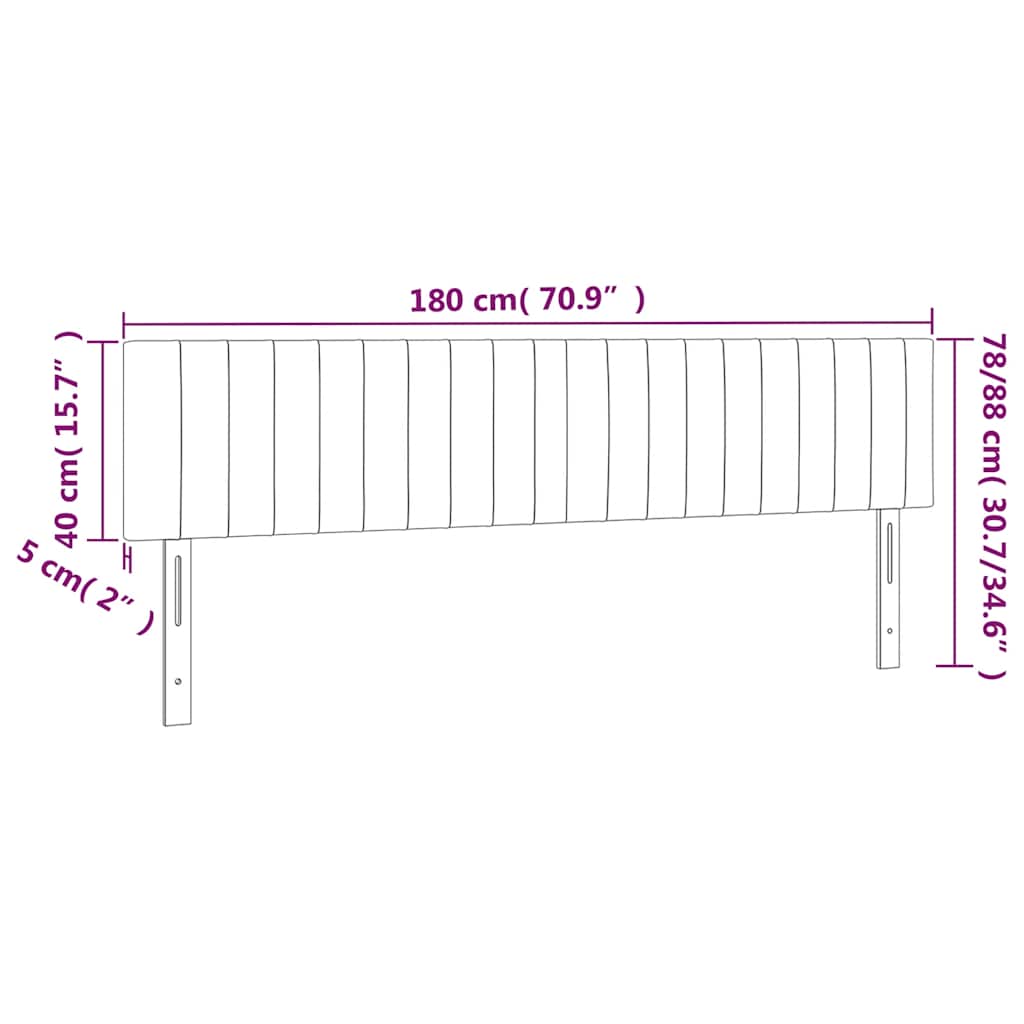 Testiera a LED Blu Scuro 180x5x78/88 cm in Velluto | homemem39