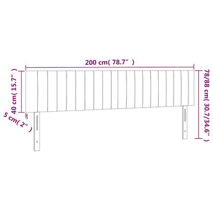 Testiera a LED Verde Scuro 200x5x78/88 cm in Velluto