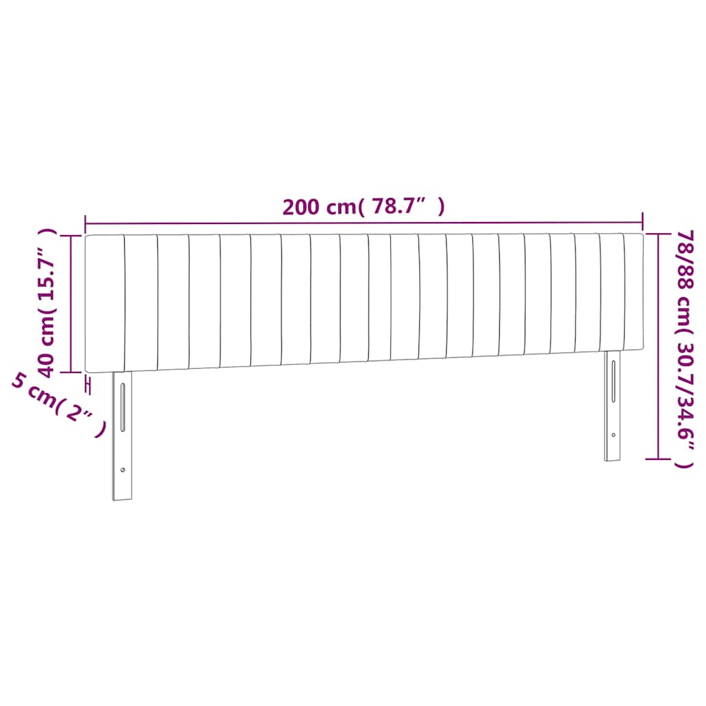 Testiera a LED Blu Scuro 200x5x78/88 cm in Velluto | homemem39