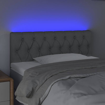 Testiera a LED Grigio Chiaro 90x7x78/88 cm in Tessuto